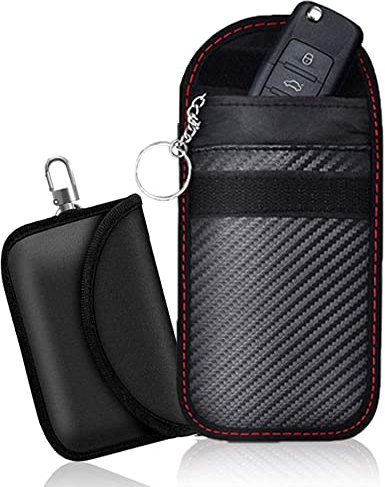YIXISI 2PCS Autoschlüssel Tasche, RFID Funkschlüssel Abschirmung Schlüsseltasche, verhindert Auslesen von GSM/LTE/RFID