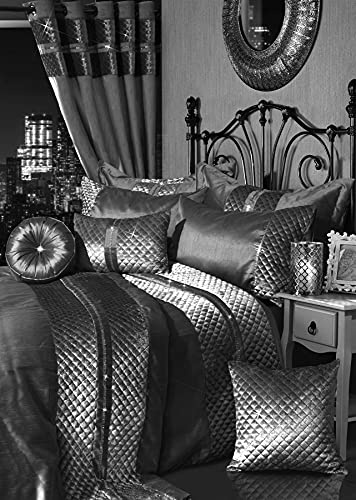 Olivia Rocco 7 Piece Duvet Cover Set Comforter Bedding Complete Bedroom Set, Kylie Charcoal King