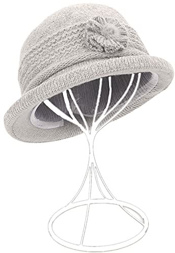 ZffXH Hiver Automne Laine Tricot Fashionable Chapeau Cloche 1920 Bonnet Feutre Vintage Church Bucket Dress pour Femmes Dames Seniors