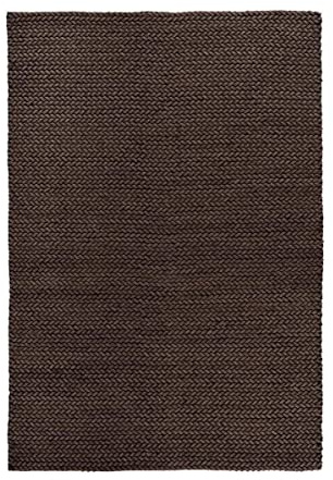 Qiyano Teppich Naturfaser Wolle - Geflochten Zopfmuster im Hygge Wohntrend, Skandinavisch, Boho, Modern, Einfarbig - Wohnzimmer, Schlafzimmer, Büro - Farbe: Braun, Größe: 80 x 150 cm