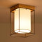 CBJKTX Deckenleuchte Flur Deckenlampe Holz - 1 Flammig E14 Vintage Flurlampe mit Stoff-Lampenschirm Küchenlampe Industrial Retro Schlafzimmerlampe für Schlafzimmer Küche Büro (ohne Leuchtmittel)