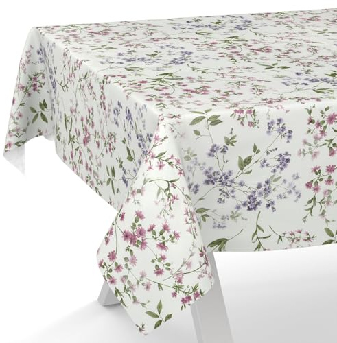 Vaxduk vaxduk bordsduk, tvättbar, trädgårdsbordsduk, blommor, 120 x 140 cm, skärkant