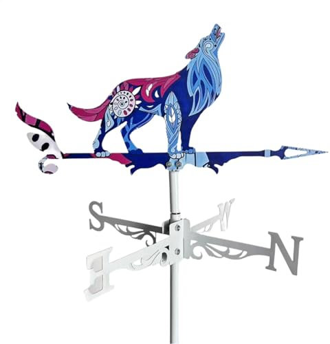 Girouette En Métal En Forme De Coq, 25*14 In Affichage Coloré De La Direction Du Vent Par Le Coq, Girouette En Métal En Forme De Coq Pour Le Jardin, Décorations De Girouette Pour Jardin, Maison Ferme