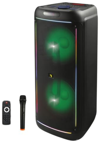 Intimidation BEELINE BL215 2000W Twin 15 PA Speaker Bluetooth Karaoke inc Wireless Microphone