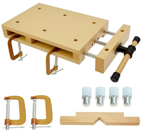 Banco De Trabajo Portátil Herramientas Carpinteria-46,5 × 28 × 7 cm, Mesa de Trabajo Taller Banco, Móvil Torno para Madera con Tornillo, Adecuado para Tallado, Corte, SujecióN, Cepillado