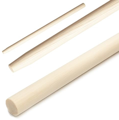 Crisalide® - Manico in Legno di Faggio Multiuso - 130 cm, Ideale per Rastrelli, Scope e Attrezzi da Giardino, Attacco Conico, Made In Italy (130 CM)