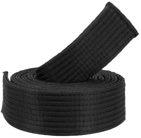 TRUESAGAUSA - Premium Martial Arts Karate & Taekwondo Cotton Belt Double Wrapped 9 Stitches (Black, 3)