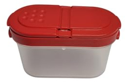 Tupperware ört- och pepparströare perfekt för bil, kontor, camping och på språng – mini saltströare, kryddor (krydddvärg röd 120 ml)