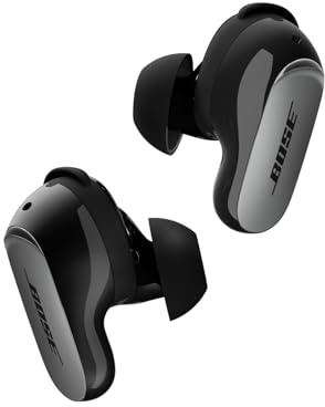 Bose QuietComfort Ultra Bluetooth auricolari 2ª Gen, wireless con cancellazione del rumore, fino a 6 ore di autonomia, certificazione IPX4, audio immersivo, bassi profondi, Nero