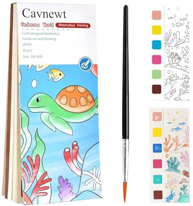 Libro Di Acquerelli Per Bambini - Set di Colori per Bambini con Libri da Colorare | Set Di Disegno Per Principesse Con Segnalibri Animali E Album Per Ragazze Principianti