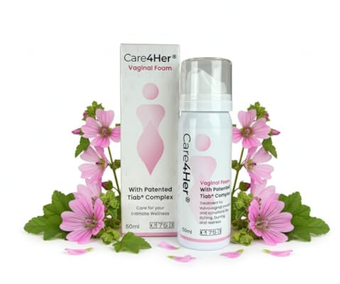 Care4Her Care4Her Intimate Vaginal Foam – Soothes Itching, Irritation & Redness | Relief from BV & Yeast Infection Discomfort | Patented TIAB Complex with Hyaluronic Acid & Malva Extract