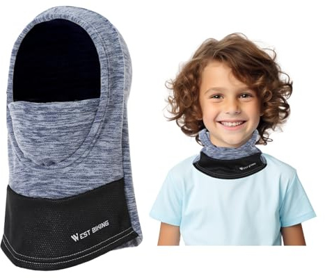 BWBIKE Kids Balaclava 6-13 Ans - Masque de Ski Polaire Chaud et Coupe-Vent pour Le Cyclisme, Le Ski et Les Sports de Plein Air, sous Le Casque Couvre-Visage pour Garçons et Filles