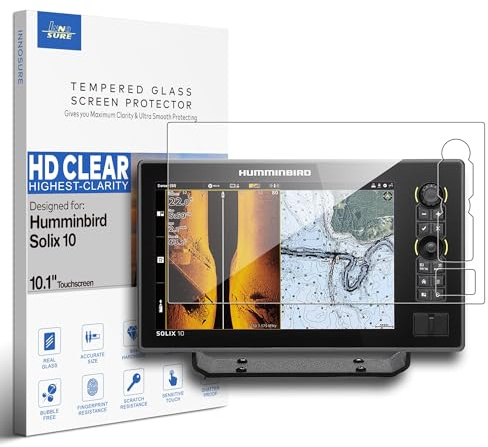 INNOSURE Pellicola protettiva in vetro temperato per Humminbird Solix 10 Echolot G1/G2/G3/G4 10,1 pollici, accessori touch screen 10 pollici, 9H, antigraffio (HD trasparente)
