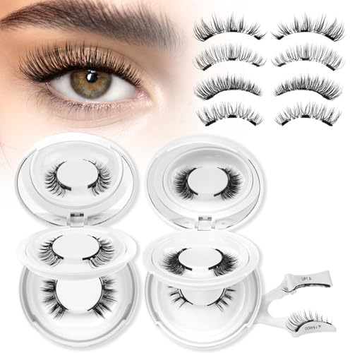 Higu clace Pestañas magnéticas, pestañas magnéticas sin delineador de ojos, pestañas magnéticas con aplicador, no requiere pegamento magnético (KIT-HI+AN-5 pares)