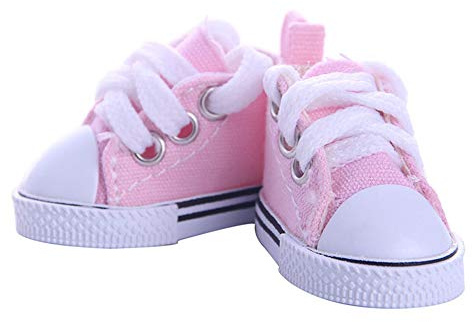 FILFEEL Adorables Baskets de Poupée de 14 Pouces, Chaussures pour Accessoires de Poupées, Filles, Faciles à Porter et à Laver (Pink)