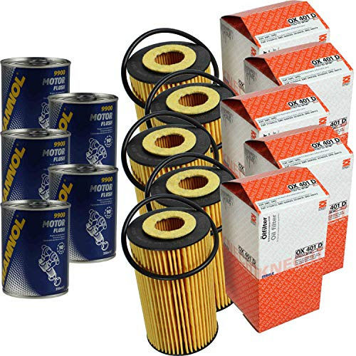 Lot de 5 filtres à huile d’origine MAHLE/KNECHT OX 401D + 5 x SCT pour moteur de rinçage moteur
