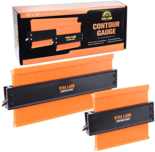 Konturenlehre, 25,4 cm und 12,7 cm Konturenlehre Duplikator Profillehre Werkzeug mit Schloss-Set, Holzbearbeitungswerkzeuge und Zubehör Muss zum Kopieren von Winkeln, Kurven und unregelmäßigen Formen