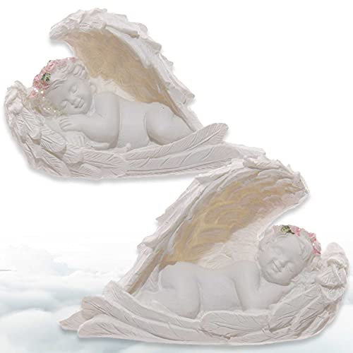 Sweet dreaming angels - Figura decorativa (2 ángeles en miniatura dormidos, 6 cm de ancho)
