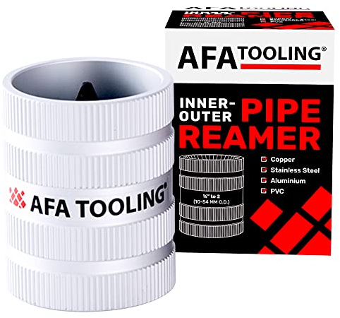 AFA Tooling - Inner/Outer Pipe Reamer for 3/8 to 2 Pipes, Deburring Tool with Inner & Outer Cones for Smoothing & Reaming Copper, Stainless Steel, PVC, Metal & Aluminium - Plumbing Tool