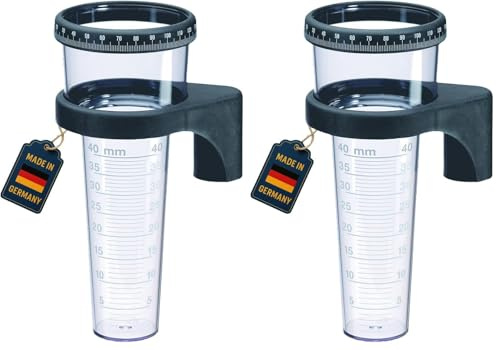 TFA Dostmann Regenmesser, 471001,wetterfest, robust, Niederschlagsmengenermittlung, schwarz, L 87 x B 87 x H 205 mm (Packung mit 2)