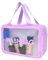 Q-WOOFF Kosmetiktasche，kulturtasche Damen，kulturbeutel Herren， Trocken- und Nasstrennung, tragbare wasserdichte Kulturtasche, Make-up-Tasche mit großer Kapazität, Aufbewahrungstasche (Lila, L)