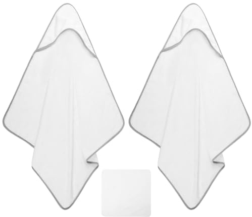 HAGOT Asciugamano da bagno con cappuccio per neonati, 65 x 65 cm, asciugamano super assorbente, asciugamano per neonato, 0-5 anni