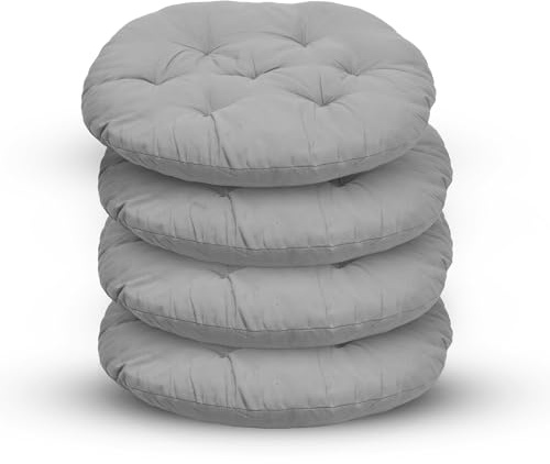 RANJIMA Set di 4 cuscini per sedia, diametro 40 cm, rotondi, per interni ed esterni, per sala da pranzo, soggiorno, studio, sedia da giardino, cuscino per sedia