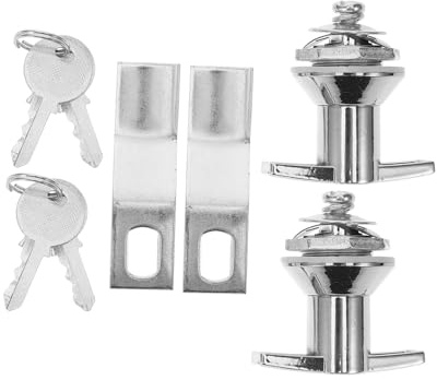 Toddmomy Serrure Verrou de Sécurité Élégant en Alliage D'aluminium Argenté pour Armoire et Durabilité Exceptionnelle avec Clé, Protection Antivol pour Boîte aux Lettres et Coffre-fort