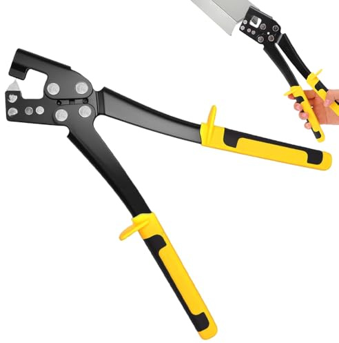 Profil Verbundzange Trockenbau Zange, Profilverbundzange, Crimpzange für Stahlbolzen, Hohe StäRke Anstrengung Bolzen Crimper, Stahlkiel-Lochzange für Den Bau In HäUsern BüRos Lagerhallen Usw