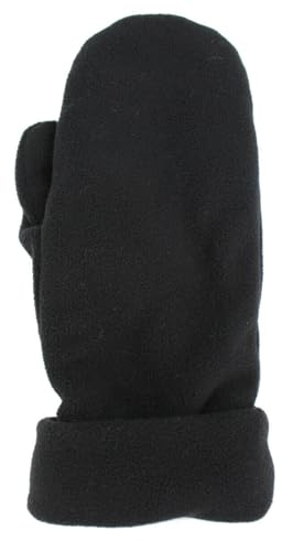 Thinsulate Winter Insulated Mittens Fleece Lined Thermal Outdoor Gloves for Adults Cold Weather Protection (Black, S/M)