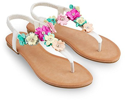 Joe Browns Villa Lante Garden Sandals, Sandalias con Tira a T Mujer, Blanco (A-White), 41