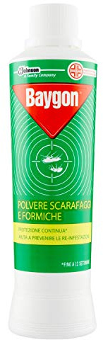 Baygon Scarafaggi e Formiche, Insetticida in Polvere, Efficacia Rapida e di Lunga Durata, 1 Confezione da 250 gr