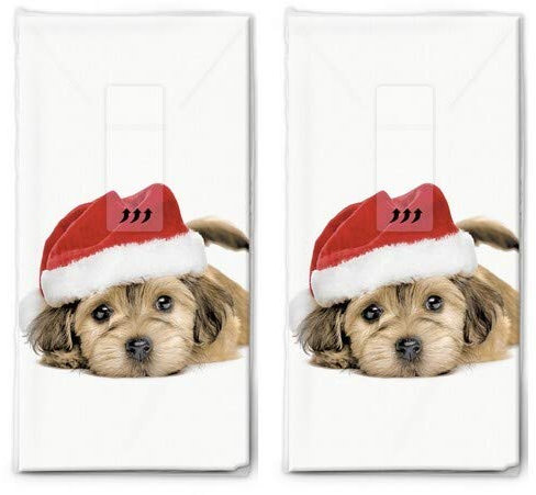 20 Taschentücher (2x 10) Taschentücher Niedlicher Weihnachtshund als Geschenk für Weihnachten