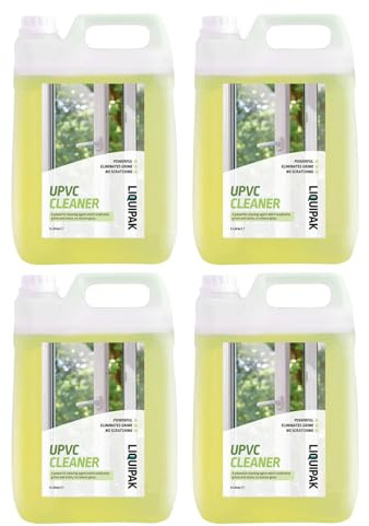 Liquipak UPVC 4x5L – Bulk Concentrated Window, Door Frame & Conservatory Solution – Powerful PVC & Garden Furniture Formula, Removes Dirt, Mould & Grime