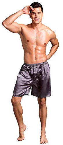 SAMGU Uomo Pantaloni Pigiama Shorts Raso Pigiama Shorts da Salotto Notte Cintura Elastica Biancheria Intima da Pantaloncino