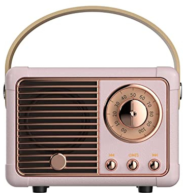 Dosmix Retro Bluetooth Speaker, Vintage Decor, Small Wireless Bluetooth Speaker, Cute Old Fashion Style for Kitchen Desk Bedroom Office Outdoor,Birthday Gifts Ideas for Women Teenage