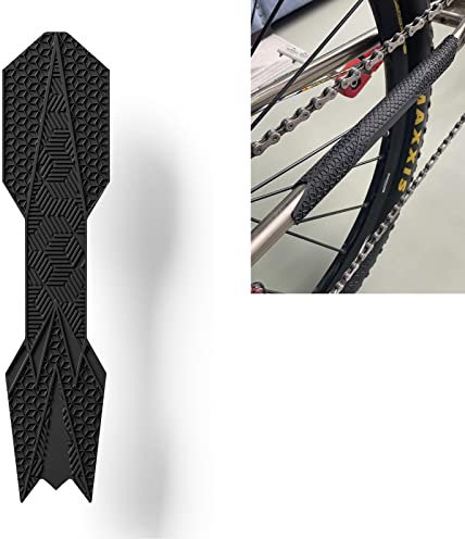 ENLEE Mountainbike-Kettenstrebenschutz, MTB-Silikon-Kettenstreben-Rahmenschutz, Rennrad-Kettenpolster – Schützen Sie Ihren Fahrradrahmen vor Kratzern durch Kette (Schwarz 3)