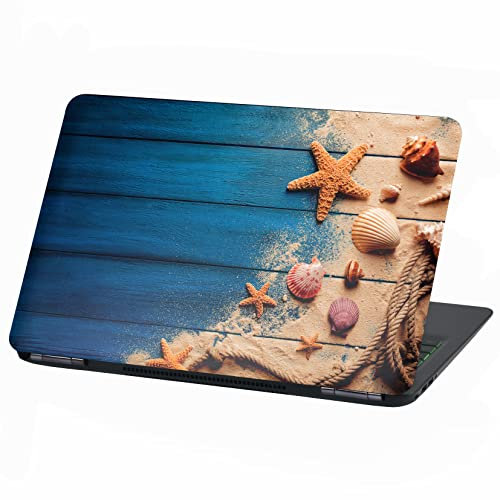 Laptop Folie Cover Strand Urlaub Paradies Klebefolie Notebook Aufkleber Schutzhülle selbstklebend Vinyl Skin Sticker (15 Zoll, LP87 Muscheln)