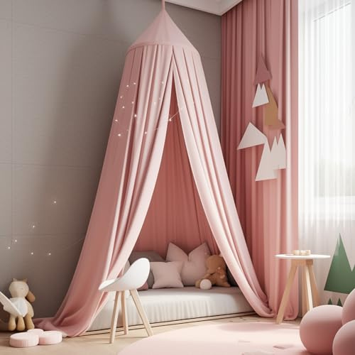 Sublaga Letto a baldacchino rosa, decorazione per la stanza delle principesse, baldacchino per bambine, tenda da gioco