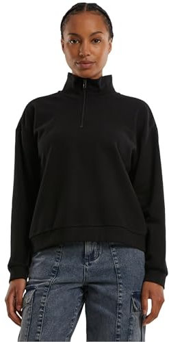 Urban Classics Damtröja Light Terry Troyer sweatshirt, svart, M