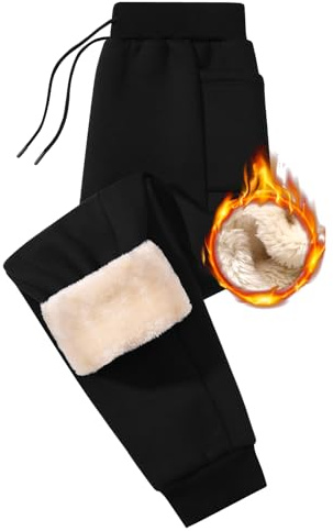 UMIPUBO Pantaloni da Jogging Uomo Invernali Pantalone Tuta Sportivi Foderati in Pile Termici Lunghi Pantaloni Elastico Vita Jogger Sweatpants con Coulisse e Due Tasche Casuals Fitness (Nero, L)