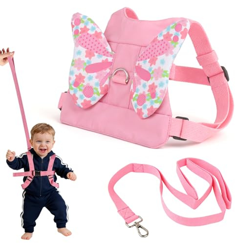 1 Pack Pink Butterfly Wings Baby Reins for Walking, 1-3 Years