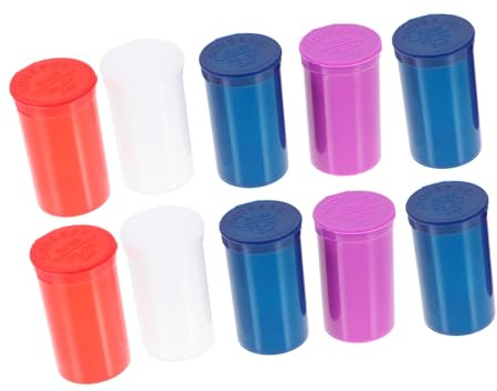 BATHVEVE Contenitori per Pillole Trasparenti 10 Pezzi, Bottiglie Farmaci in Plastica Impermeabili, Portapillole Portatili Facili da Trasportare per Campeggio e Viaggi Colore Colore Casuale