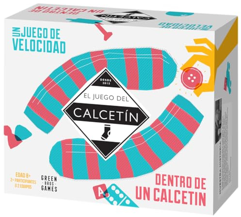 Green Bros. Games El juego del calcetín, Divertido Juego de Mesa Familiar de Agilidad Táctil y Rapidez, Carrera para Encontrar Objetos, A Partir de 8 Años, De 2 a 10 Jugadores, 30 Minutos, Español
