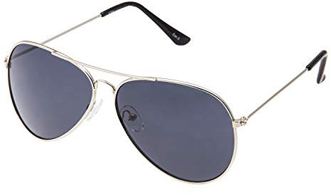 UltraByEasyPeasyStore Ultra Pilot Sunglasses - Adults Silver Frame with Black Lenses Unisex Retro 80s Classic Style UV400 Protection Navigator Pilot Glasses