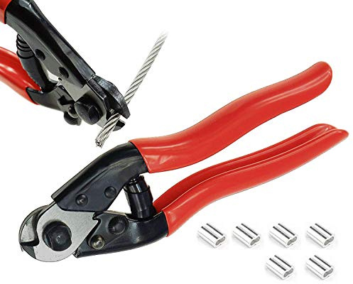 Muzata Cable Cutter Wire Rope Cutter Heavy Duty Stainless Steel Aircraft 1/8 5/32 for Deck Railing Bike Housing Metal Fence CR12