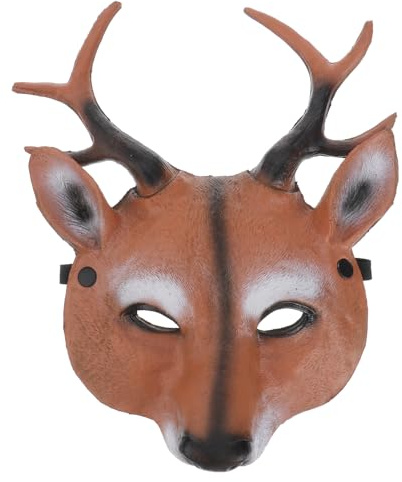 Amosfun Masque de Renne Halloween Masque vénitien Mascarade pour déguisement déguisement déguisement fête fête de Carnaval (Bois)