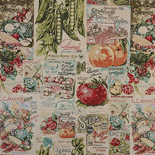 Kt KILOtela - Klädsel tyg – Jacquard Gobelin – bomull och polyester – 280 cm bred – till halv meter | Frukt och grönsaker – flerfärgad