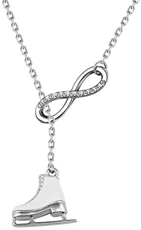 BNQL Skater Necklace Ice Skate Charm Pendant Necklace Sport Skater Jewelry Skate Lover Gift (necklace)