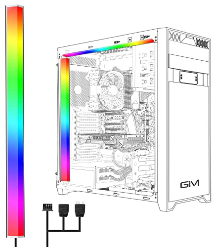 GIM PC 30cm Led Strip RGB Streifen für pc gehäuse gaming computer zubehör RGB led streifen beleuchtung Magnetisch am Koffer zu befestigen Aura RGB stripes Für die Dekoration des Fahrgestells